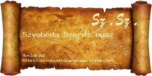 Szvoboda Szerénusz névjegykártya